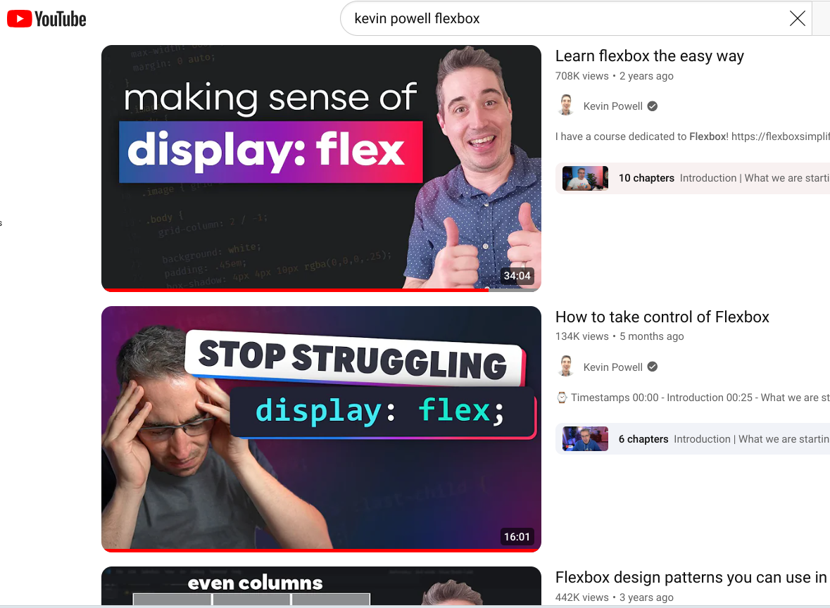 Kevin Powell Flexbox Tutorials
